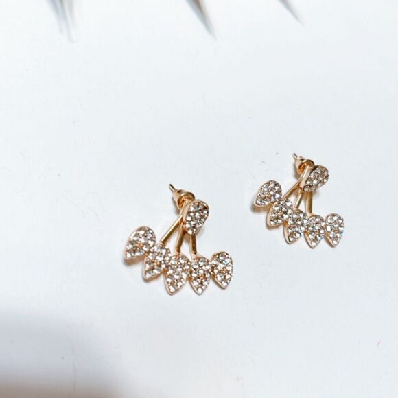 Diamond decor stud earrings #391 - Picture 6 of 6